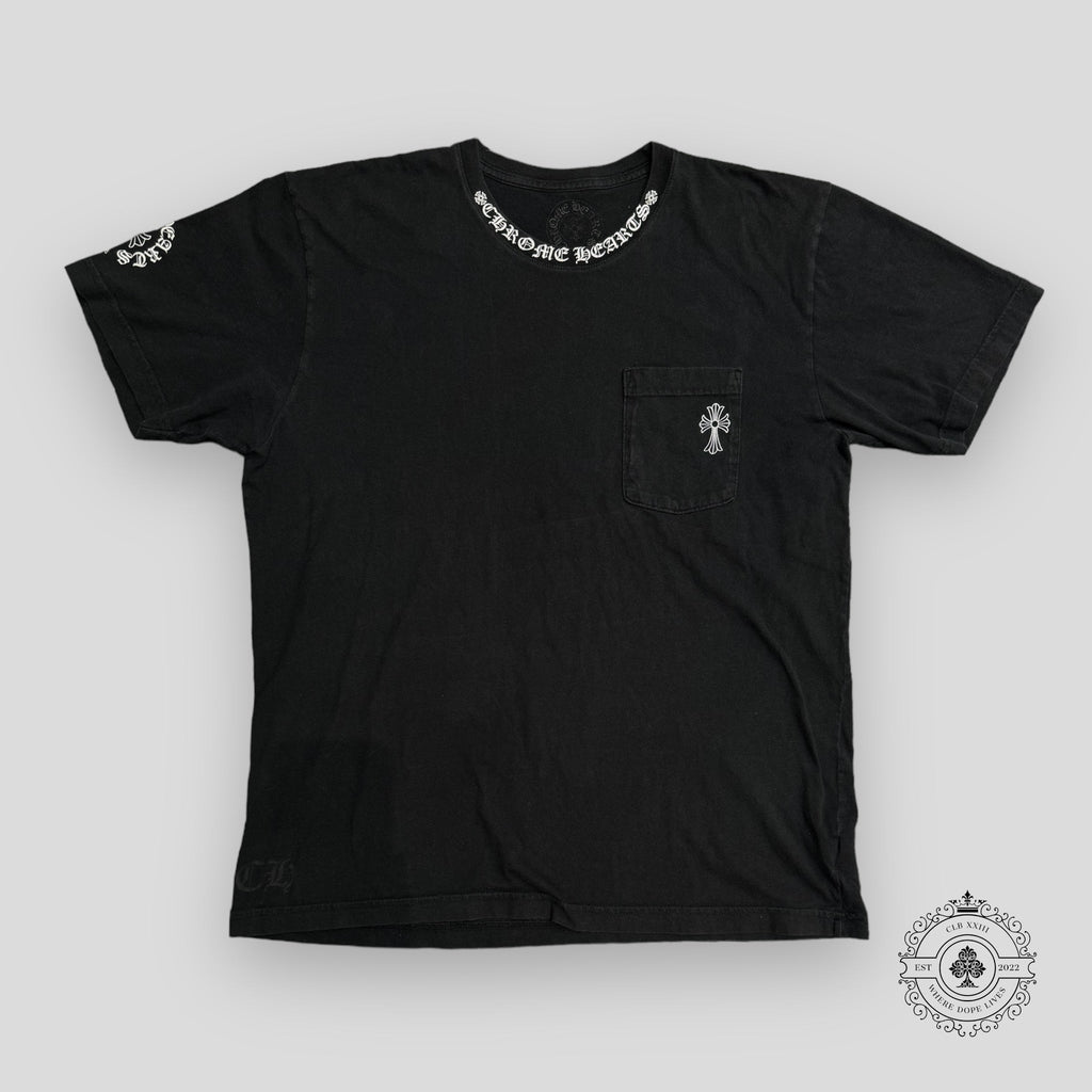 Chrome Hearts Neck Logo Pocket T-Shirt in Black