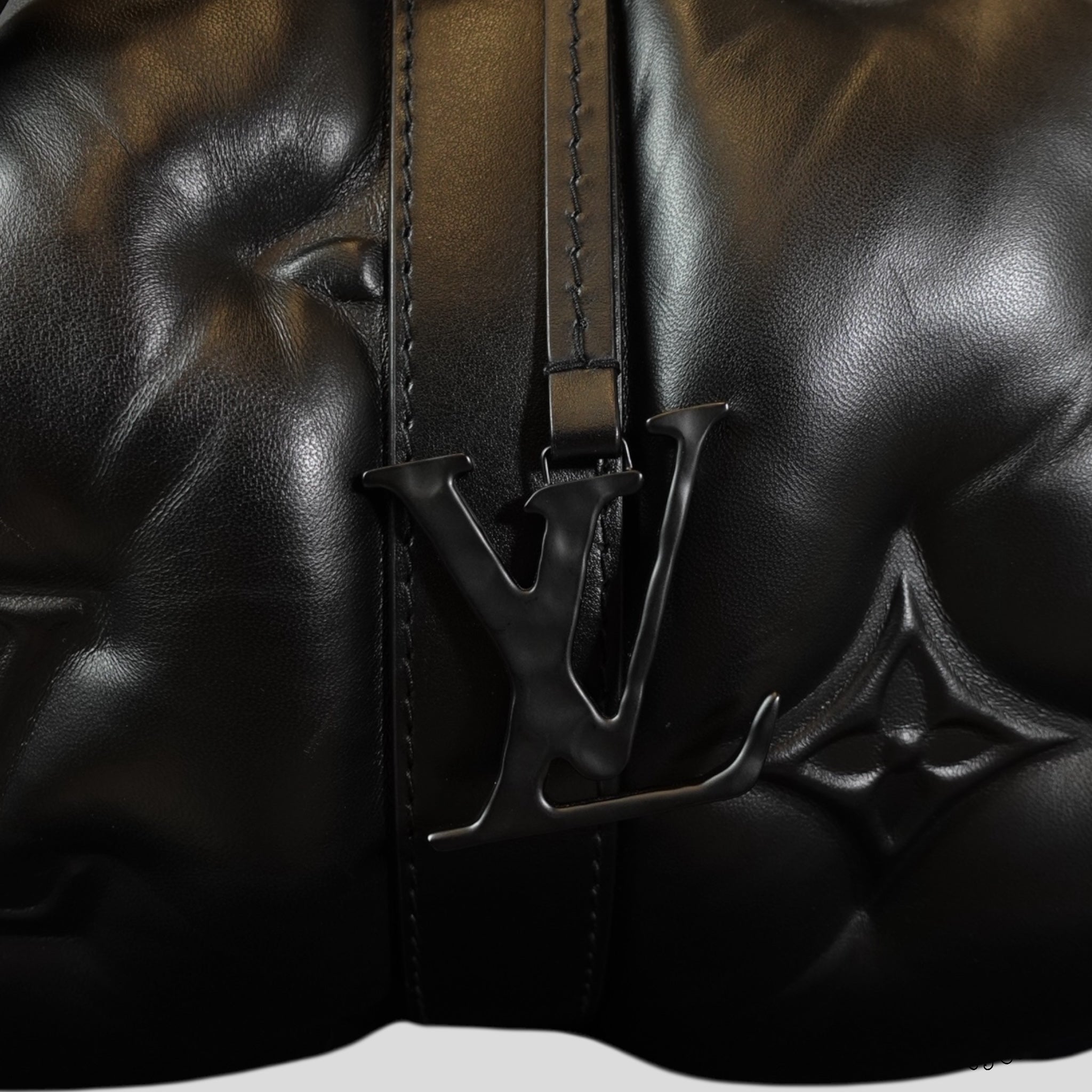 Louis Vuitton Lambskin Monogram Keepall Puffer Xl Bandouliere 75 in Black