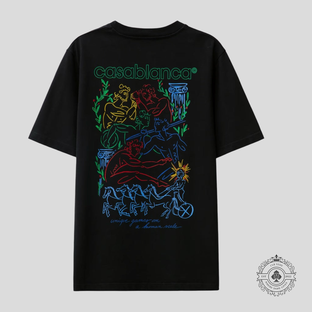 Casablanca Pentathlon Tee in Black