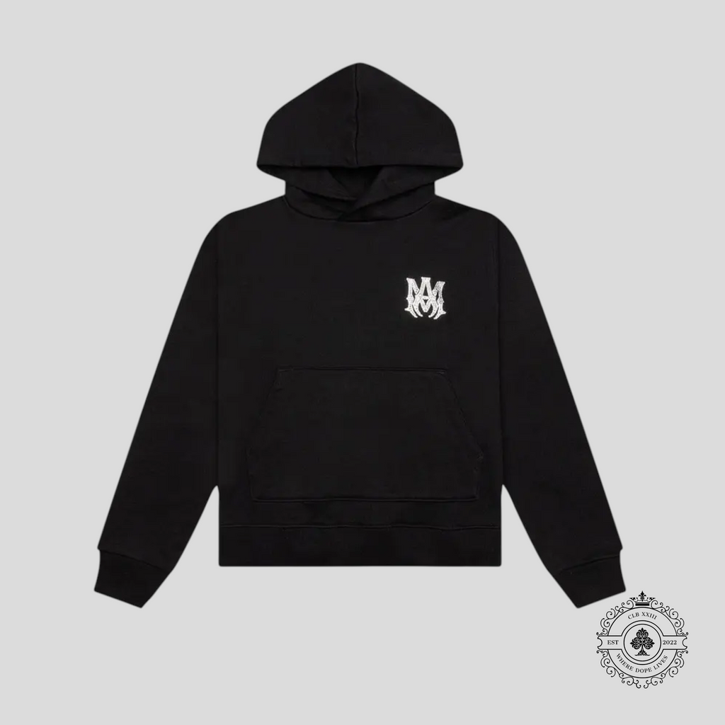 Amiri Crystal Embellished Ma Hoodie in Black