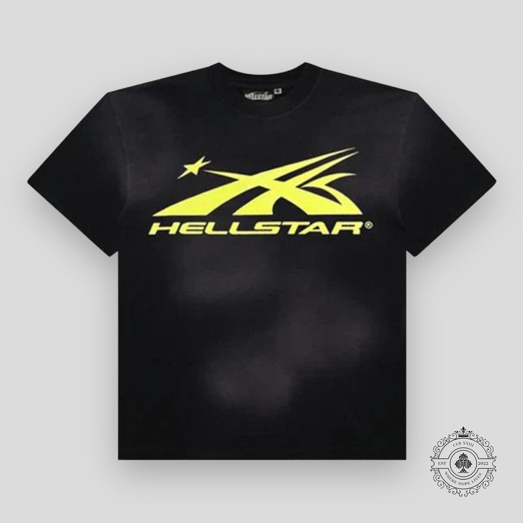 Hellstar Sport Logo Gel T-Shirt in Black / Yellow