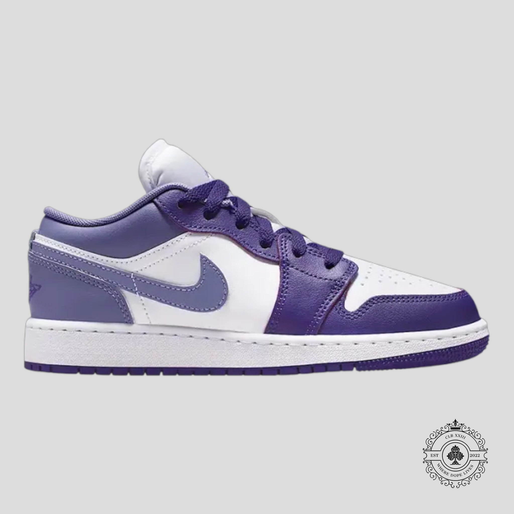 Air Jordan 1 Low Court Purple White Dusty Amethyst GS