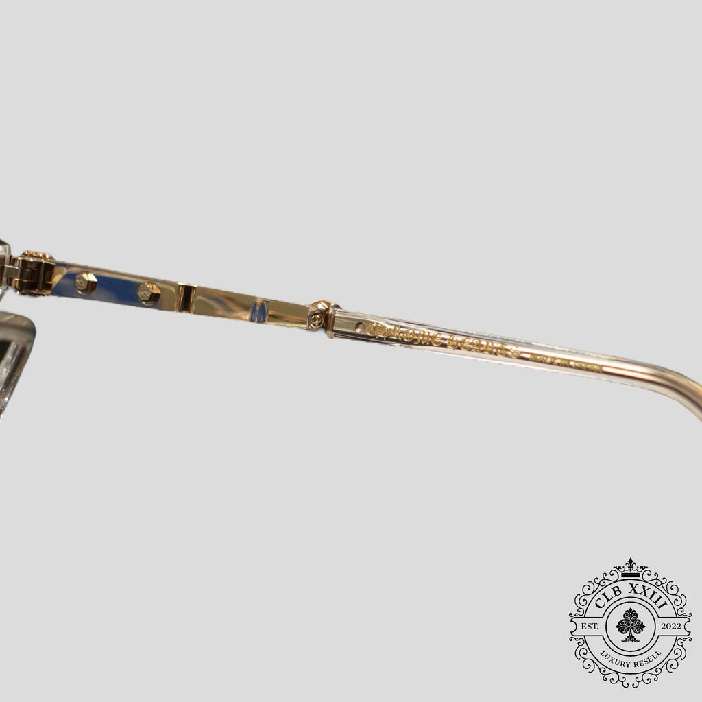 Chrome Hearts Tittansluvr Glasses in Clear/Gold