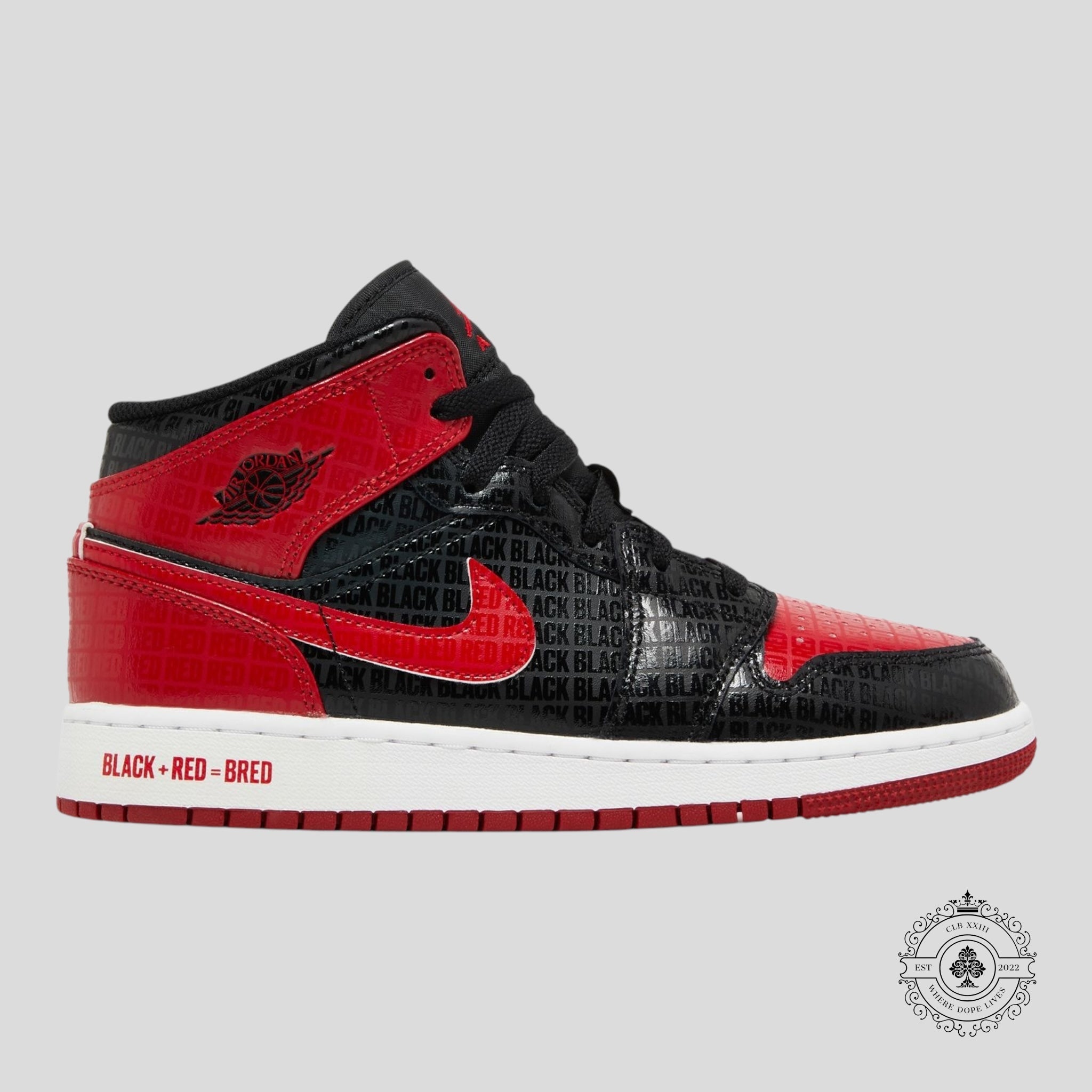 Air Jordan 1 Mid Bred Text GS