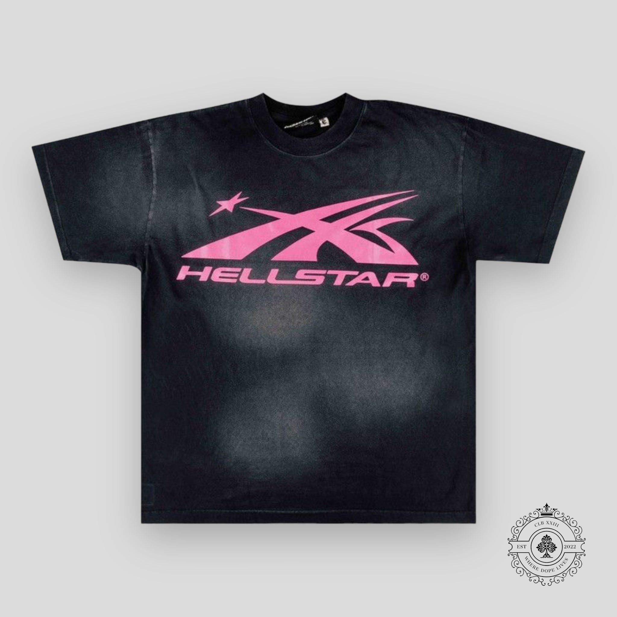 Hellstar Sport Logo Gel T-Shirt in Black / Pink