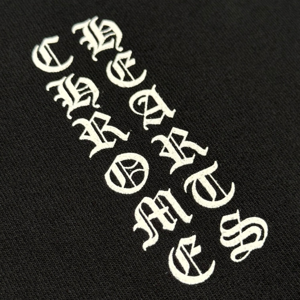 Chrome Hearts Vertical Fu Logo Hoodie in Black/White
