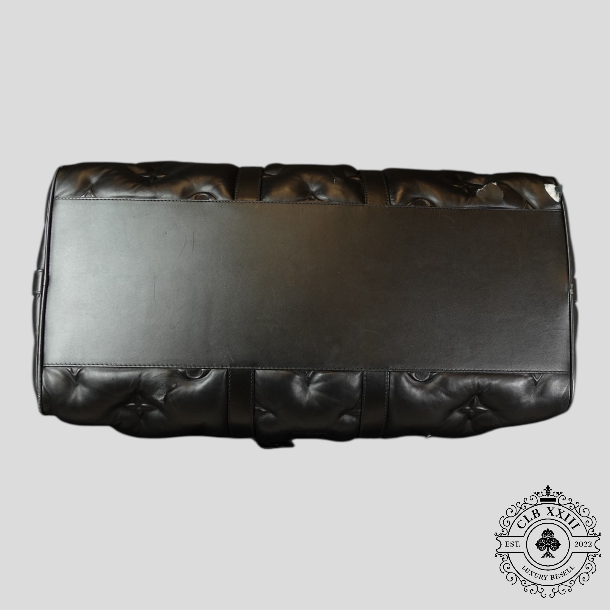 Louis Vuitton Lambskin Monogram Keepall Puffer Xl Bandouliere 75 in Black