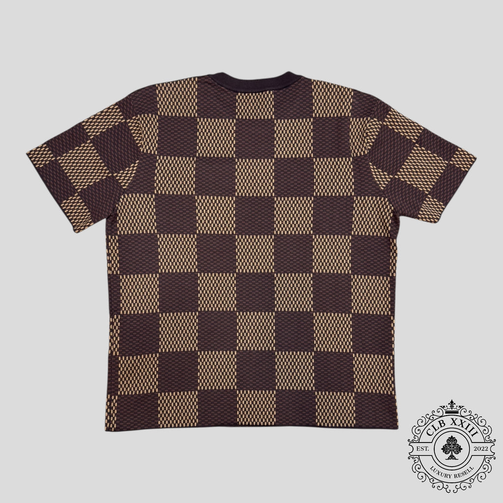 Louis Vuitton Damier Short-Sleeved Crewneck with LV Crystal Patch