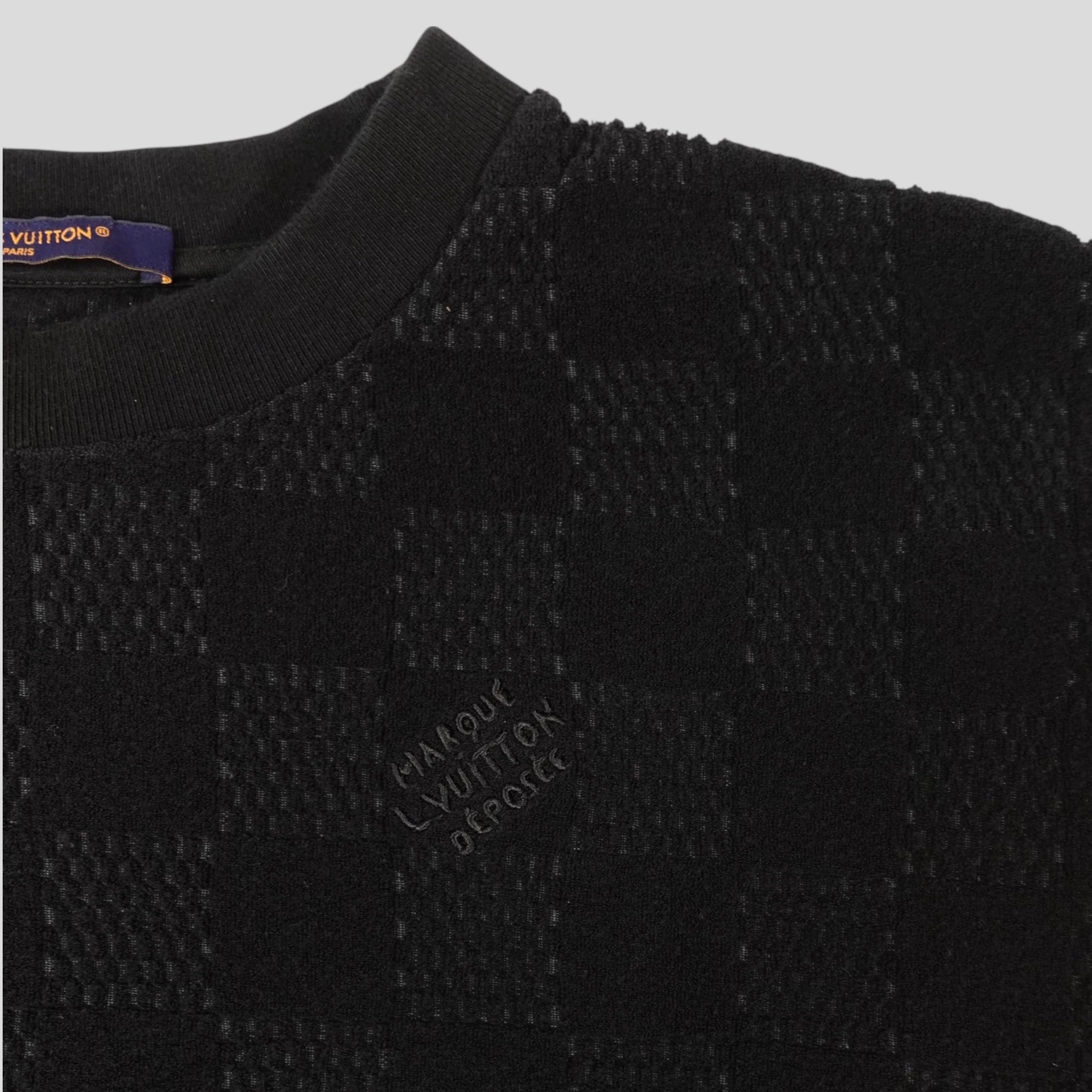 Louis Vuitton Damier French Terry Tee in Black