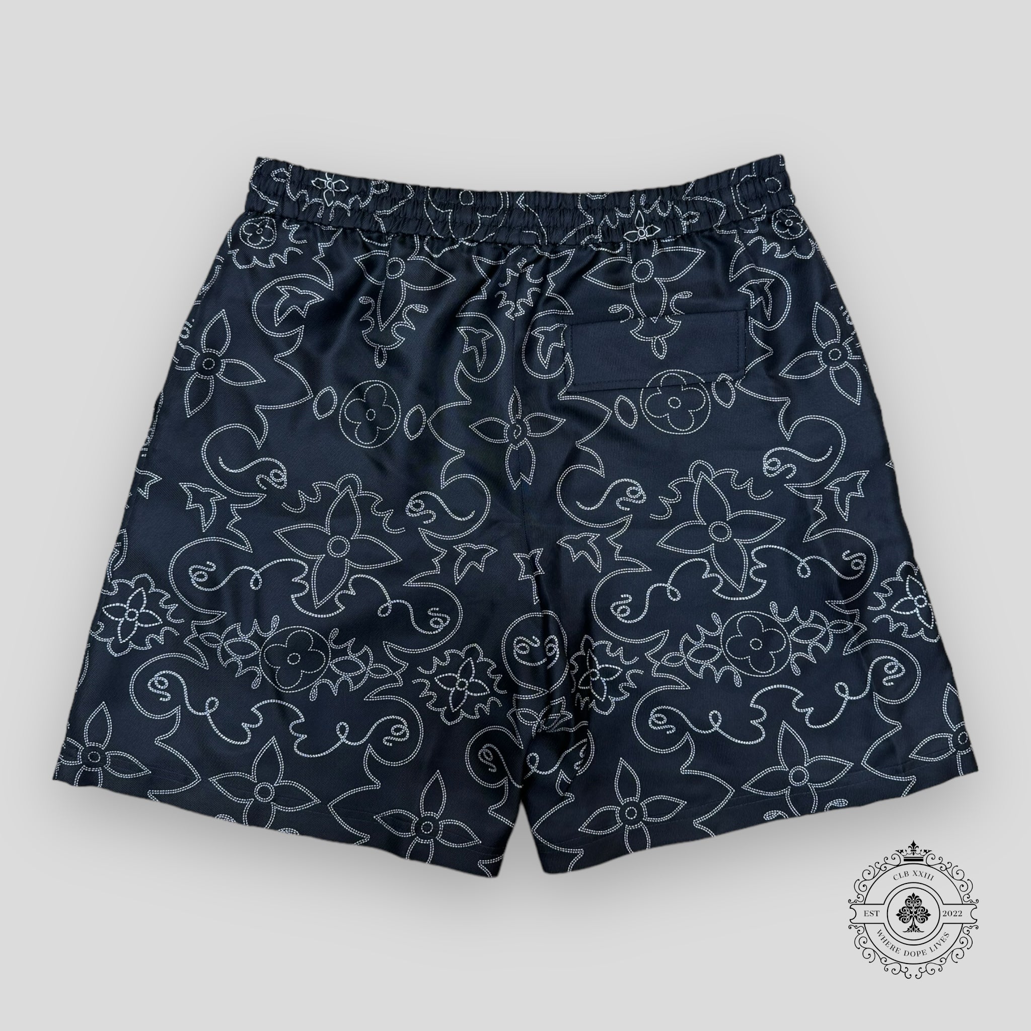Louis Vuitton Arabesque Printed Silk Shorts in Black/White
