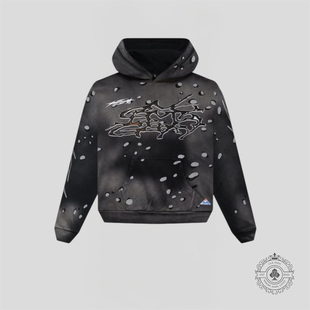 Hellstar No Guts, No Glory! Hoodie in Washed Black