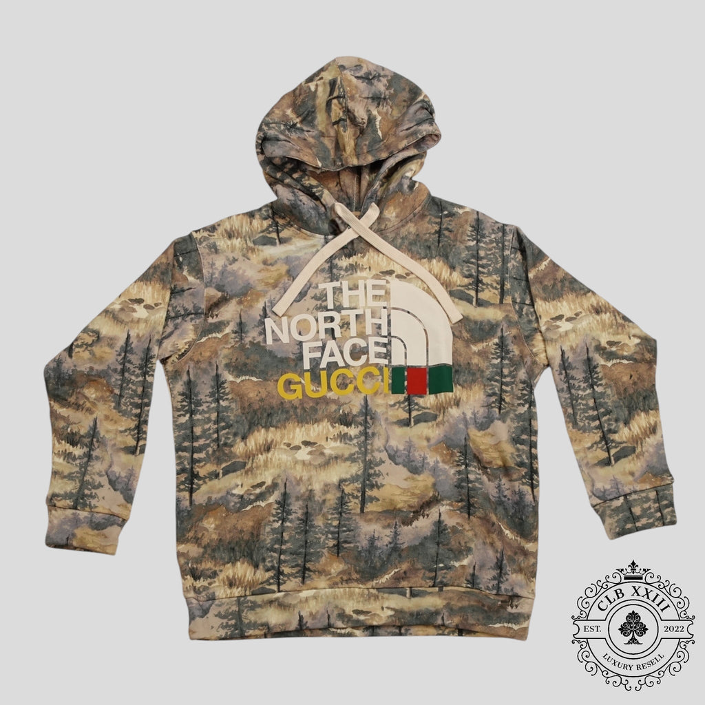 Gucci x the North Face Forest Print Pullover Hoodie in Multicolor