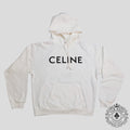 Celine Homme Logo Hoodie in White
