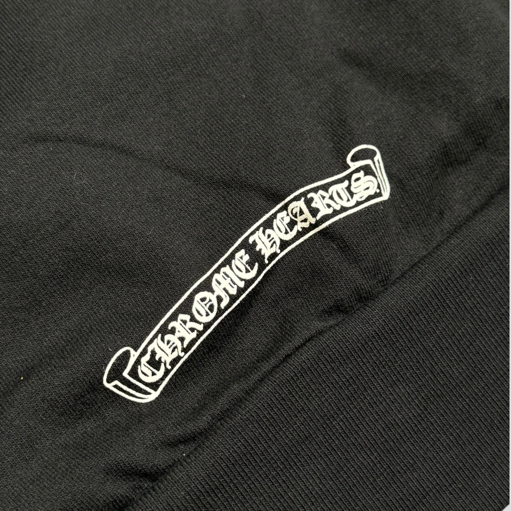 Chrome Hearts Vertical Fu Logo Hoodie in Black/White
