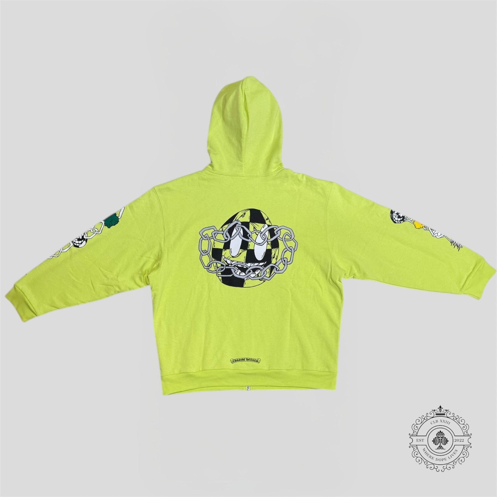 Chrome Hearts Matty Boy Link Zip Up Thermal Hoodie in Green