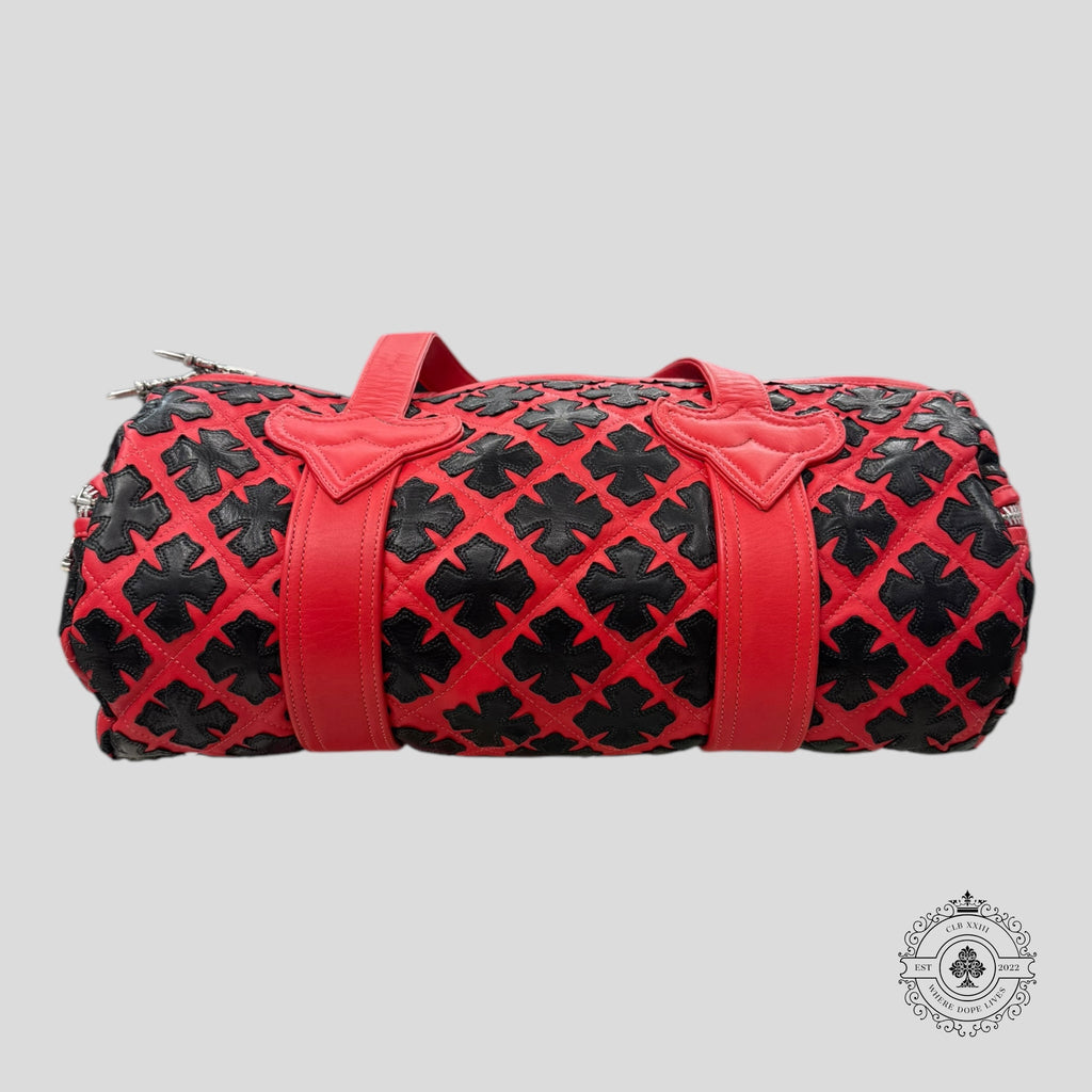 Chrome Heart Plus Pattern Mini Duffle in Red