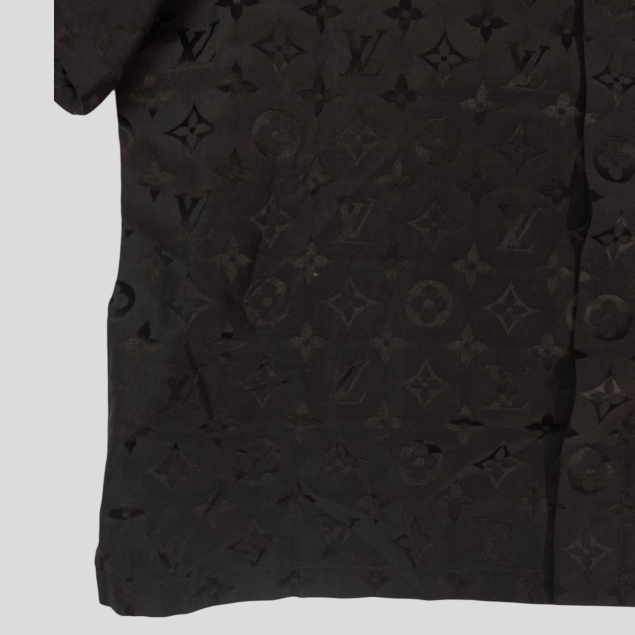 Louis Vuitton Monogram Moire Jacquard Silk Shirt in Black