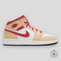 Air Jordan 1 Mid GS Light Curry Cardinal