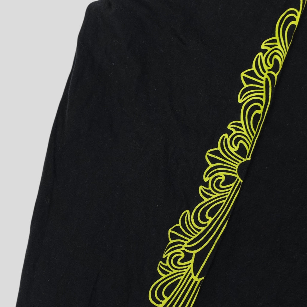 Chrome Hearts Eyechart Long Sleeve Shirt in Black/ Neon Green