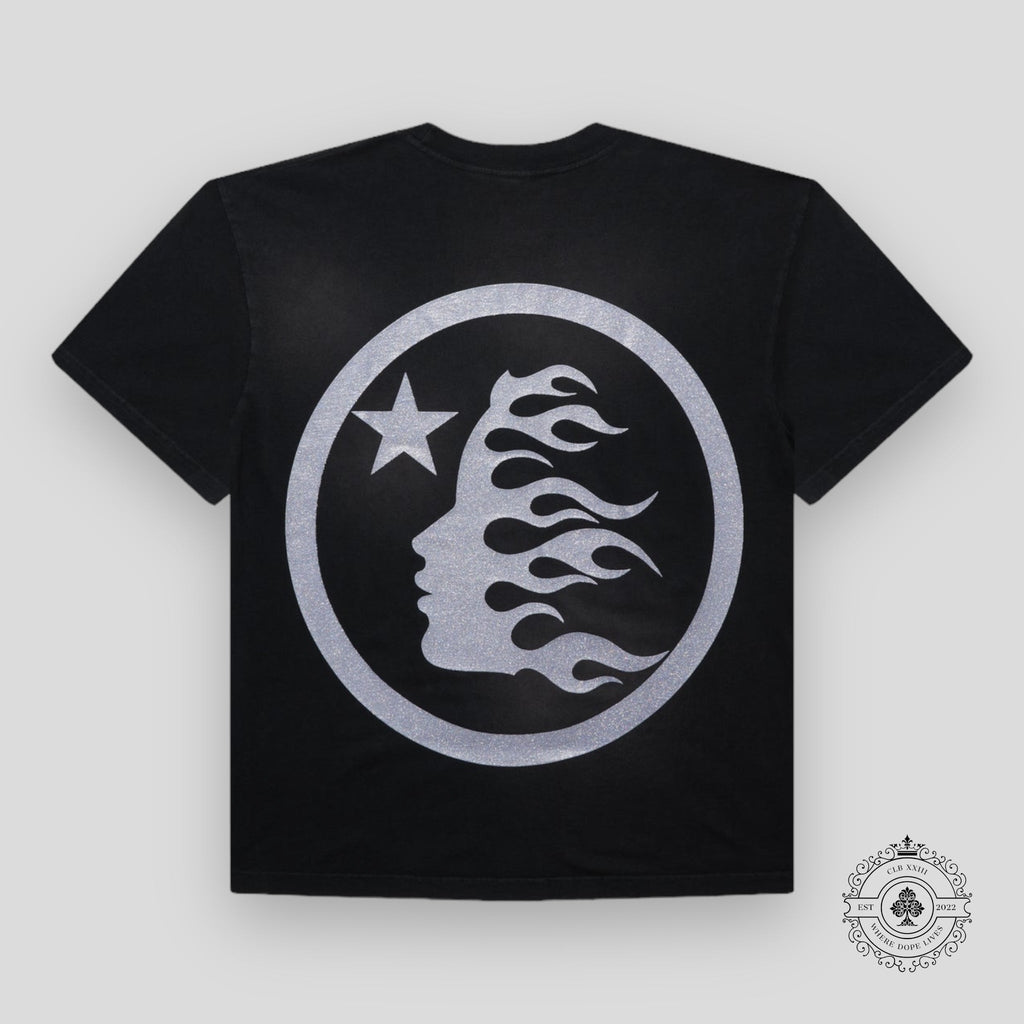 Hellstar Sport Logo Gel T-Shirt in Black / Glitter