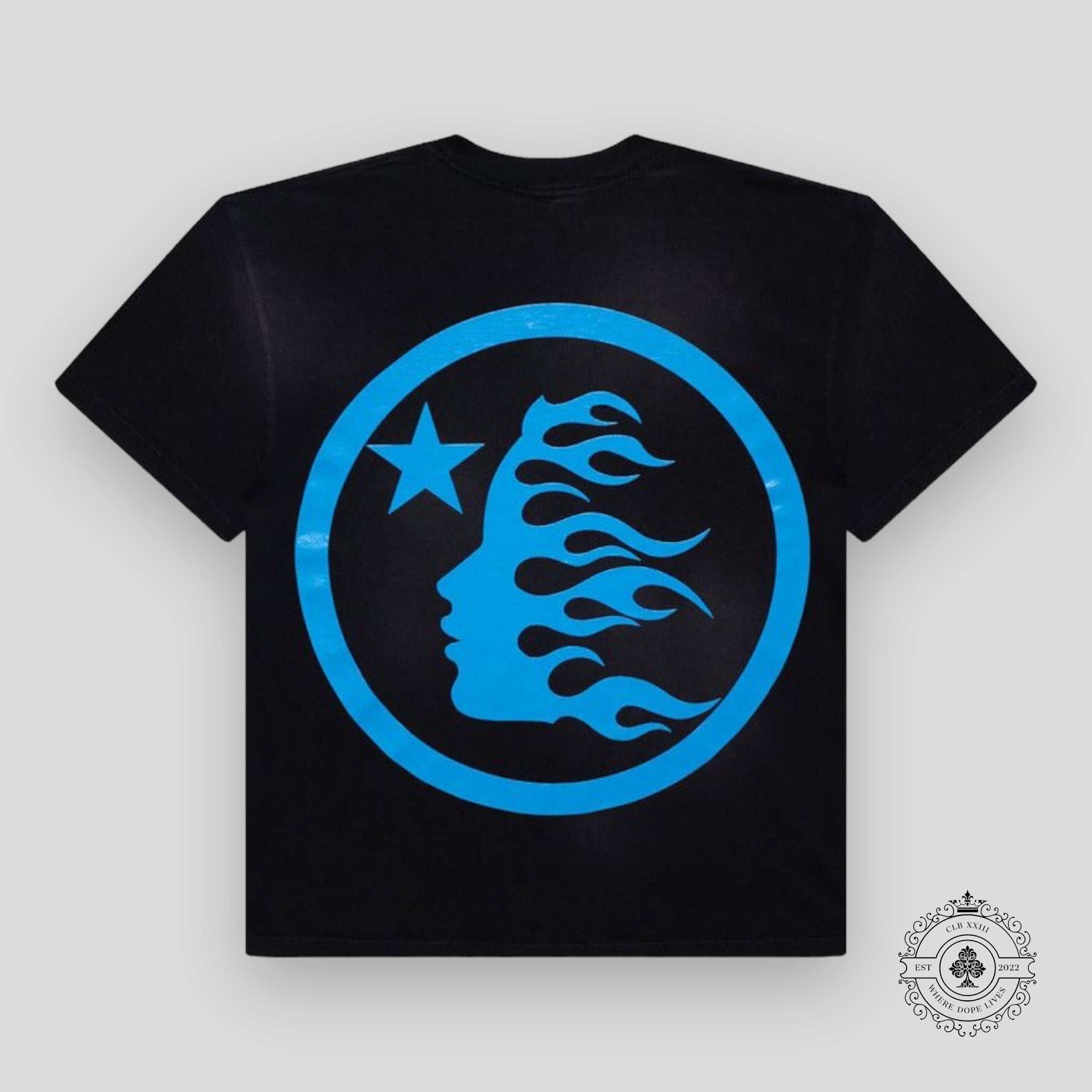 Hellstar Sport Logo Gel T-Shirt in Black / Blue