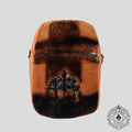 Chrome Hearts Triple Cross Patch Shearling Takka Bag in Orange/Black