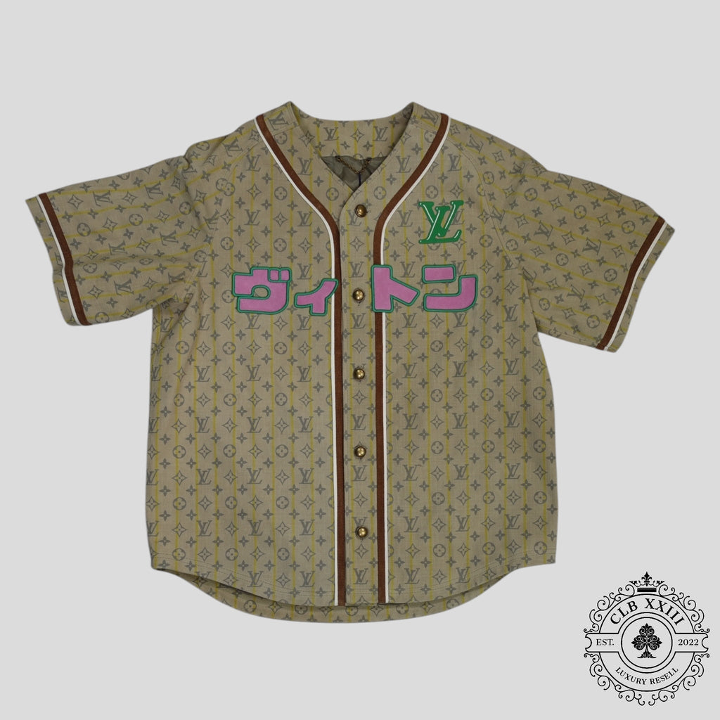 Louis Vuitton Leather Baseball Shirt in Tan