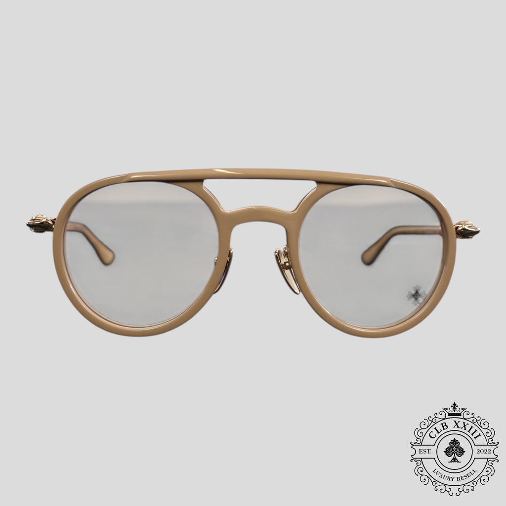 Chrome Hearts Loveboat Glasses in Beige