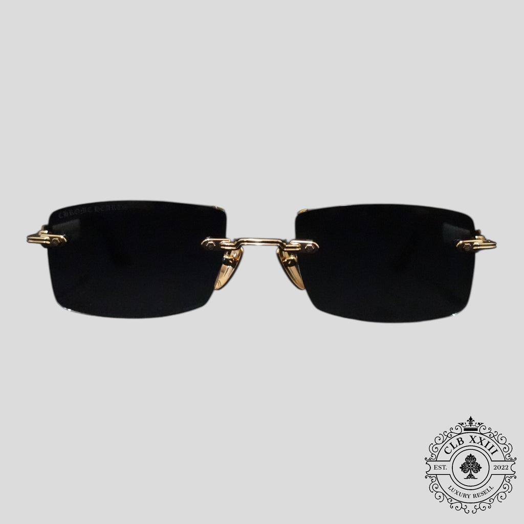 Chrome Hearts Deep II Sunglasses in White/Gold