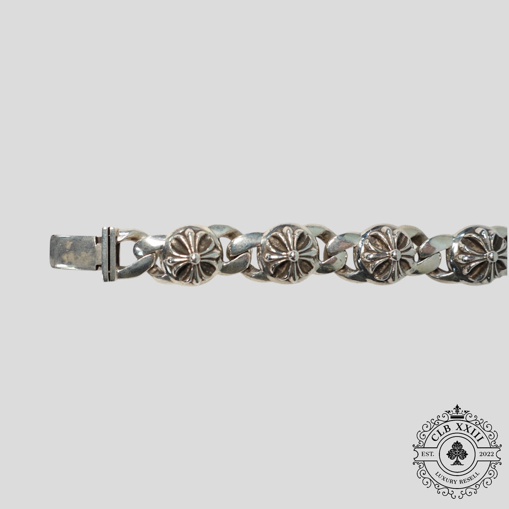 Chrome Hearts Cross 6 Link Cuban Bracelet in Silver