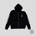 Chrome Hearts Vertical Logo Zip Up Hoodie in Black