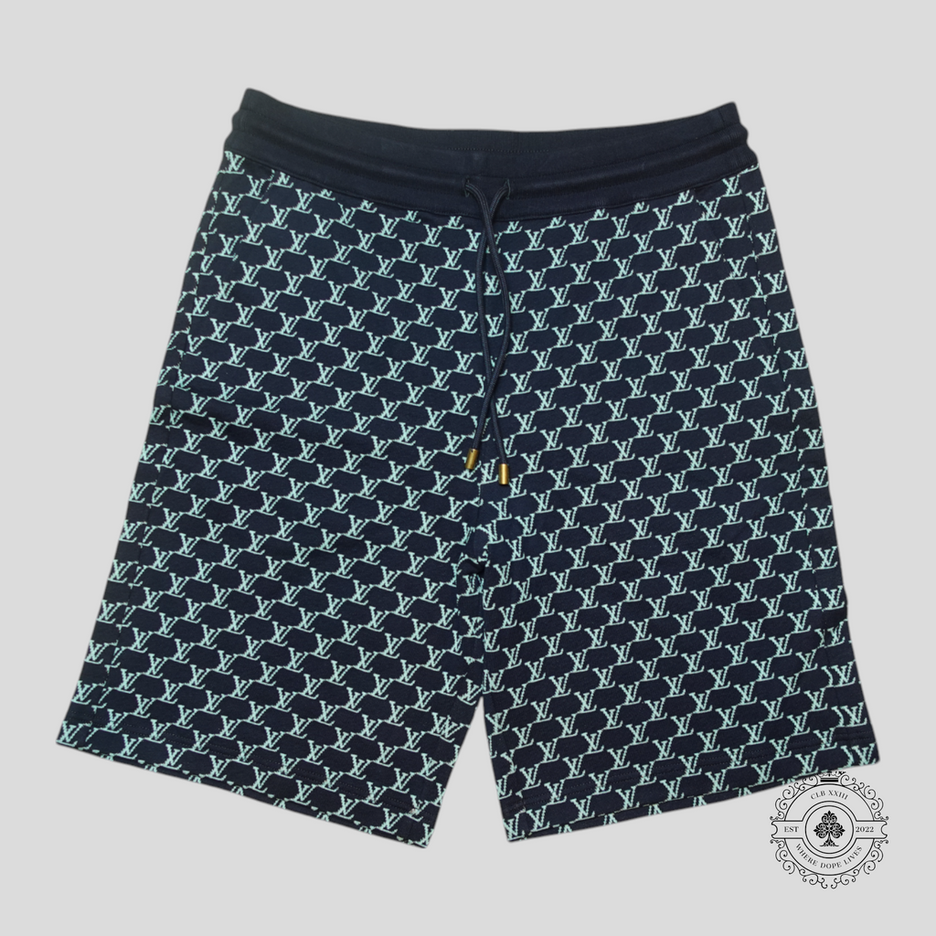 Louis Vuitton LV Fishnet Jacquard Shorts in Black/Blue