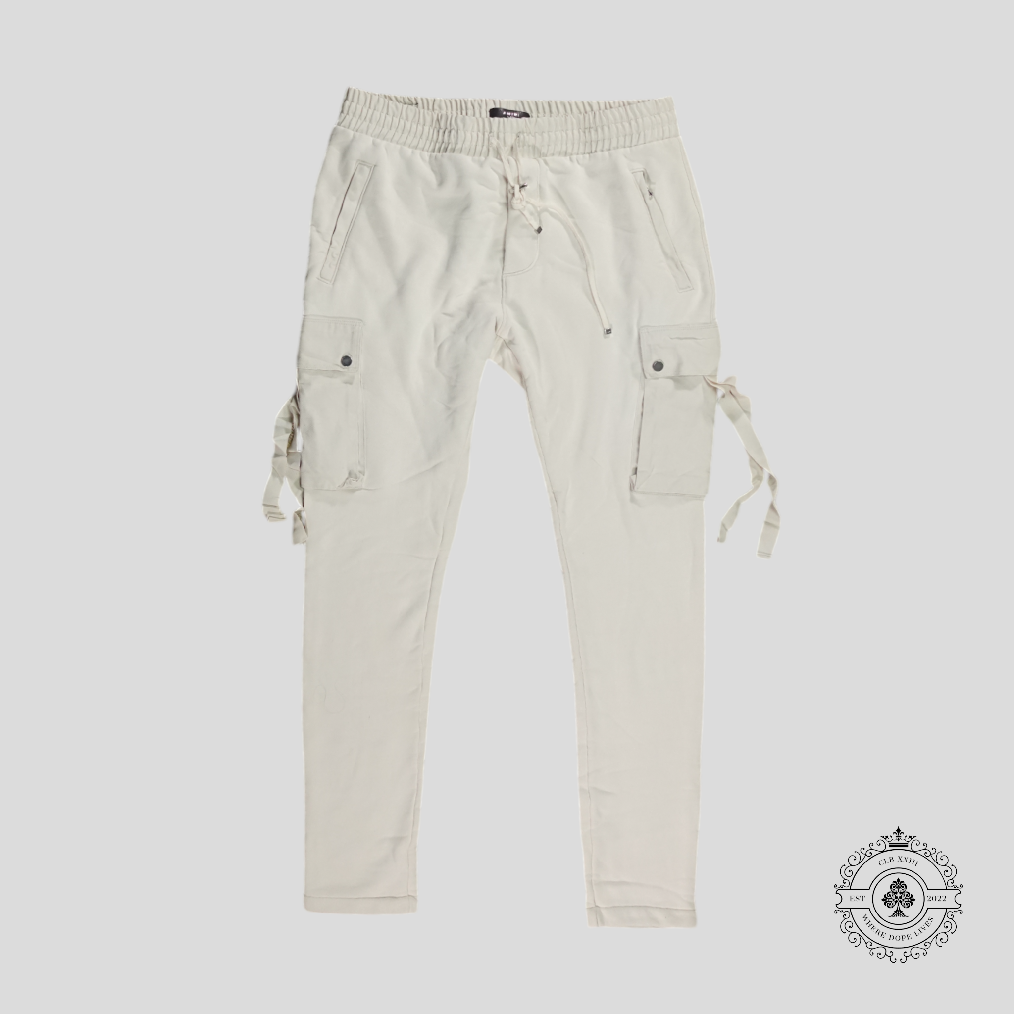 Amiri Tapered Cargo Sweatpants in Alabaster White