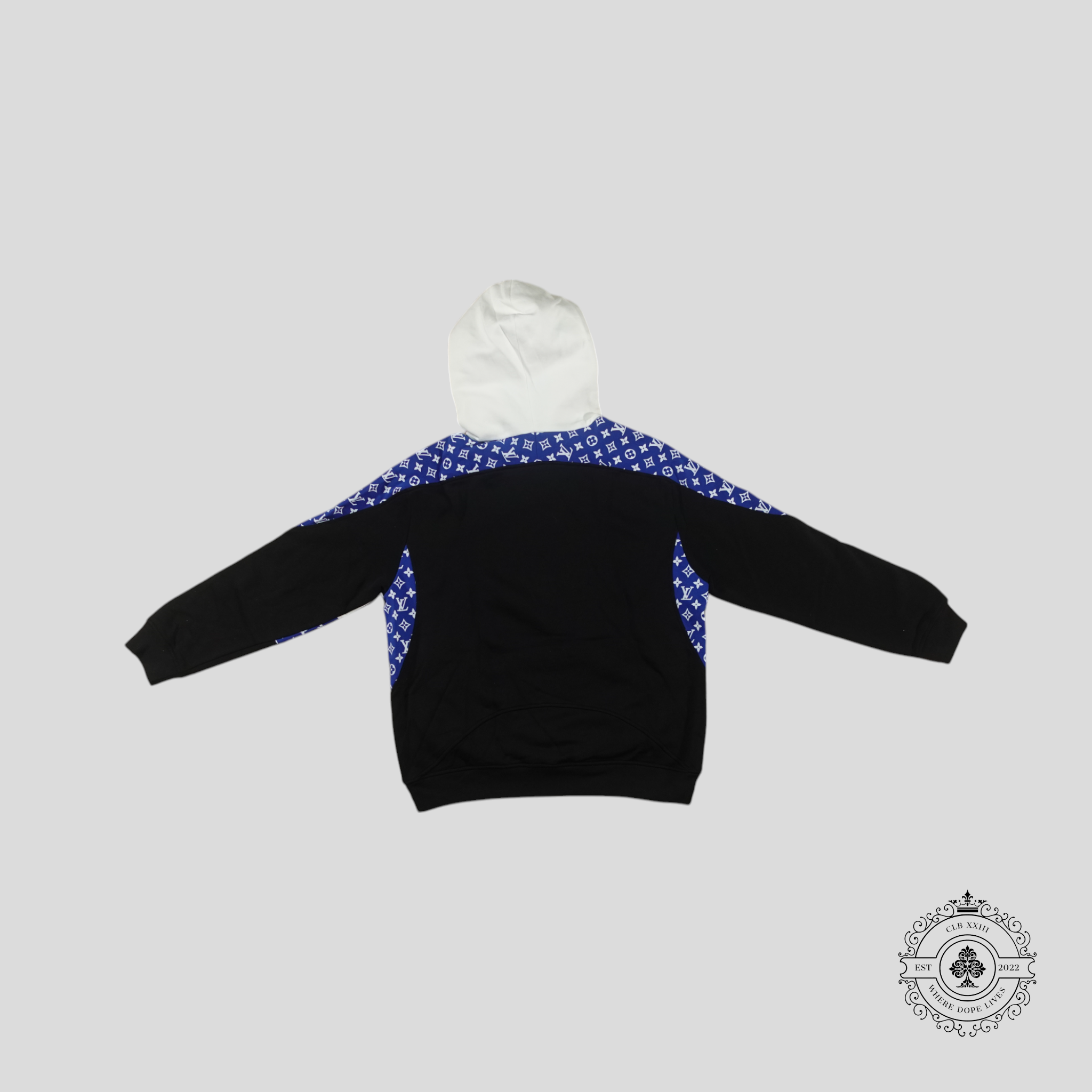 Louis Vuitton Monogram Circle Cut Hoodie in White/Blue/Black