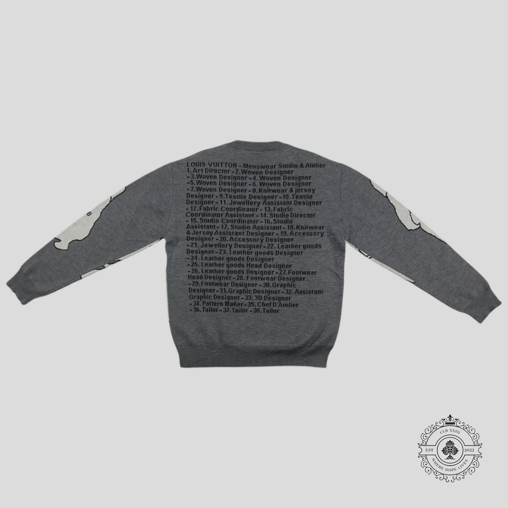 Louis Vuitton Menswear Studio & Atelier Jacquard Sweater in Grey