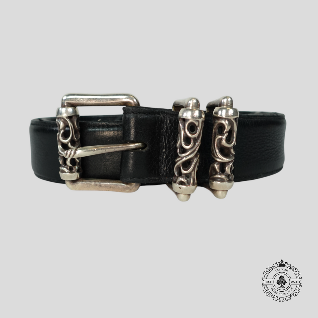 Chrome Hearts Silver Roller Belt in Black