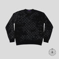 Louis Vuitton Distressed Flock Monogram Sweater in Black