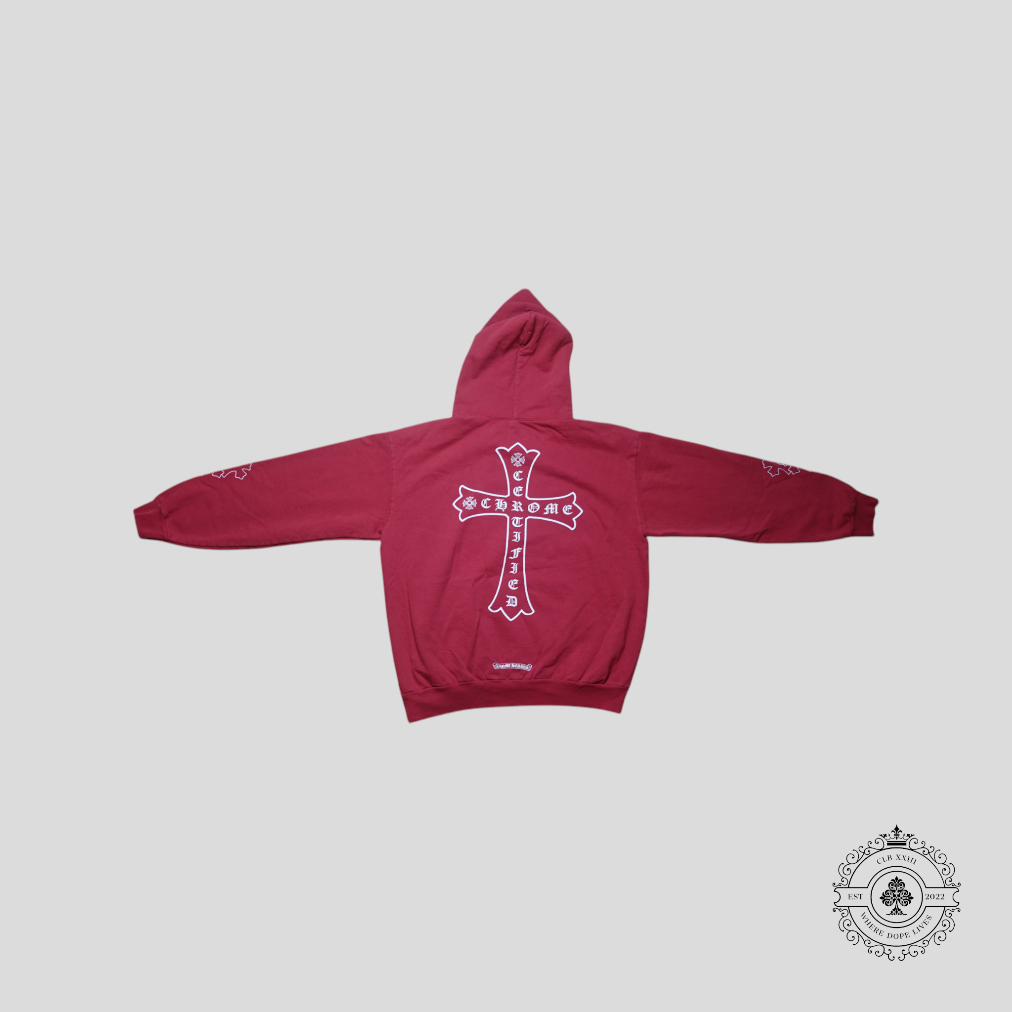 Chrome Hearts x Drake Certified Chrome Hoodie in Red