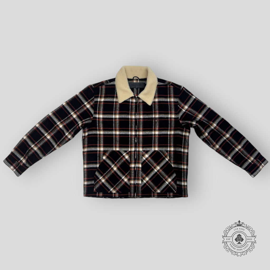 Chrome Hearts Shearling Collar Zip-Up Jacket