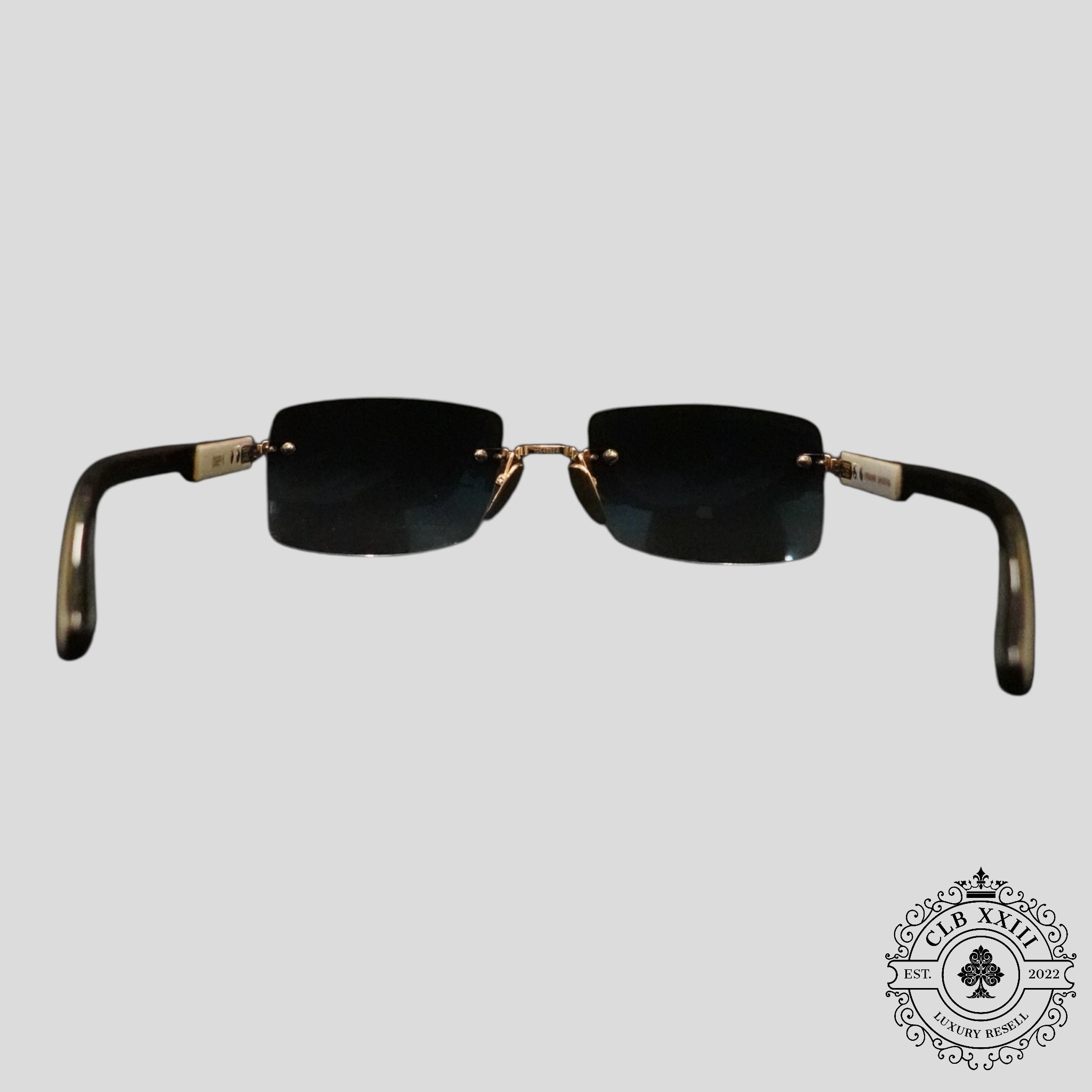 Chrome Hearts Deep II Sunglasses in White/Gold