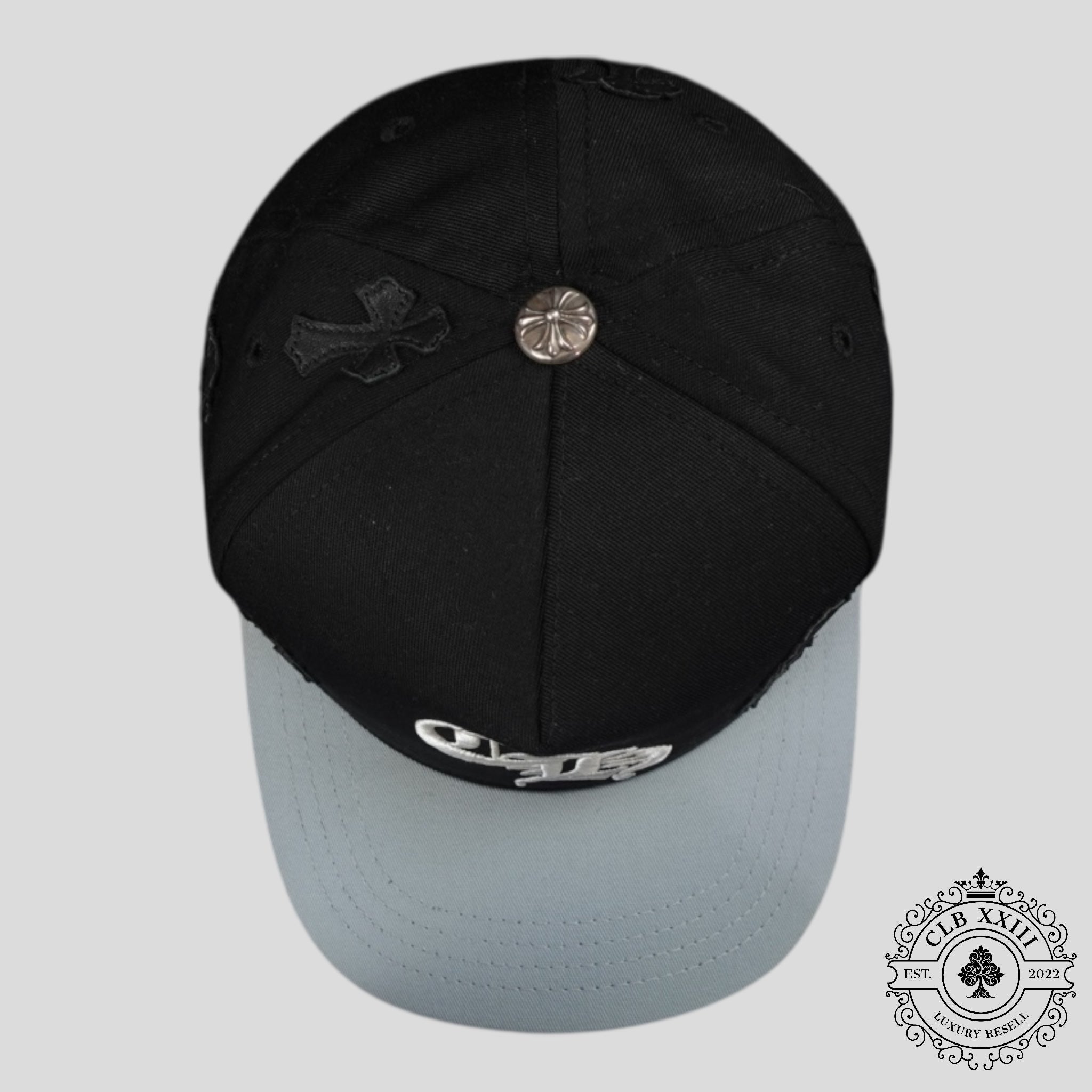 Chrome Hearts Cross Patch Hat in Black/Grey