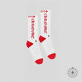 Chrome Hearts CH Logo Socks in White/Red