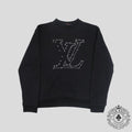 Louis Vuitton LV Stich Print Embroidered Crewneck in Black