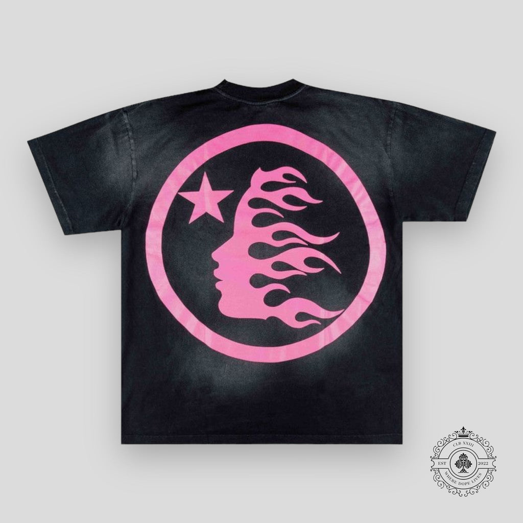 Hellstar Sport Logo Gel T-Shirt in Black / Pink