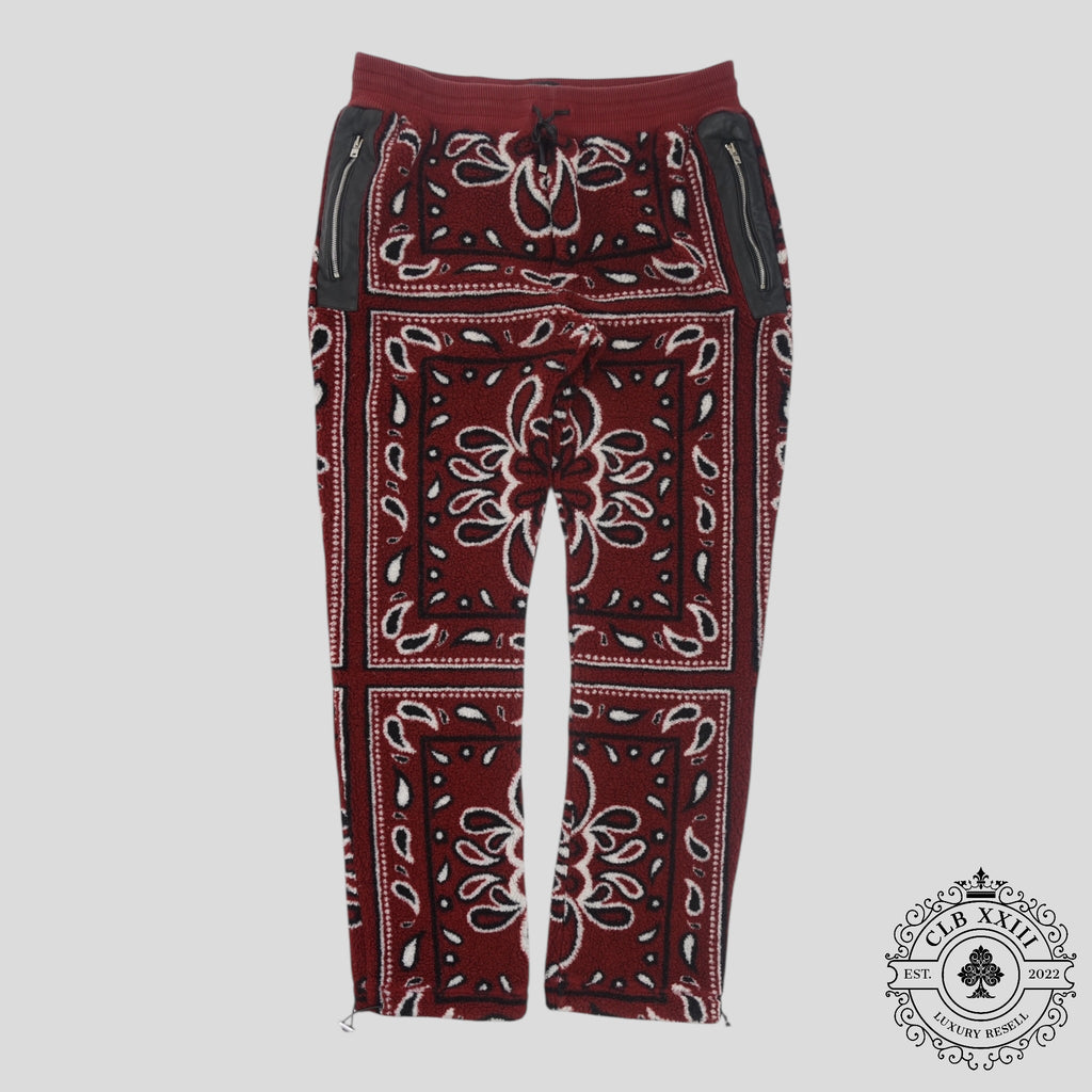 Amiri Bandana Fleece Pants in Red