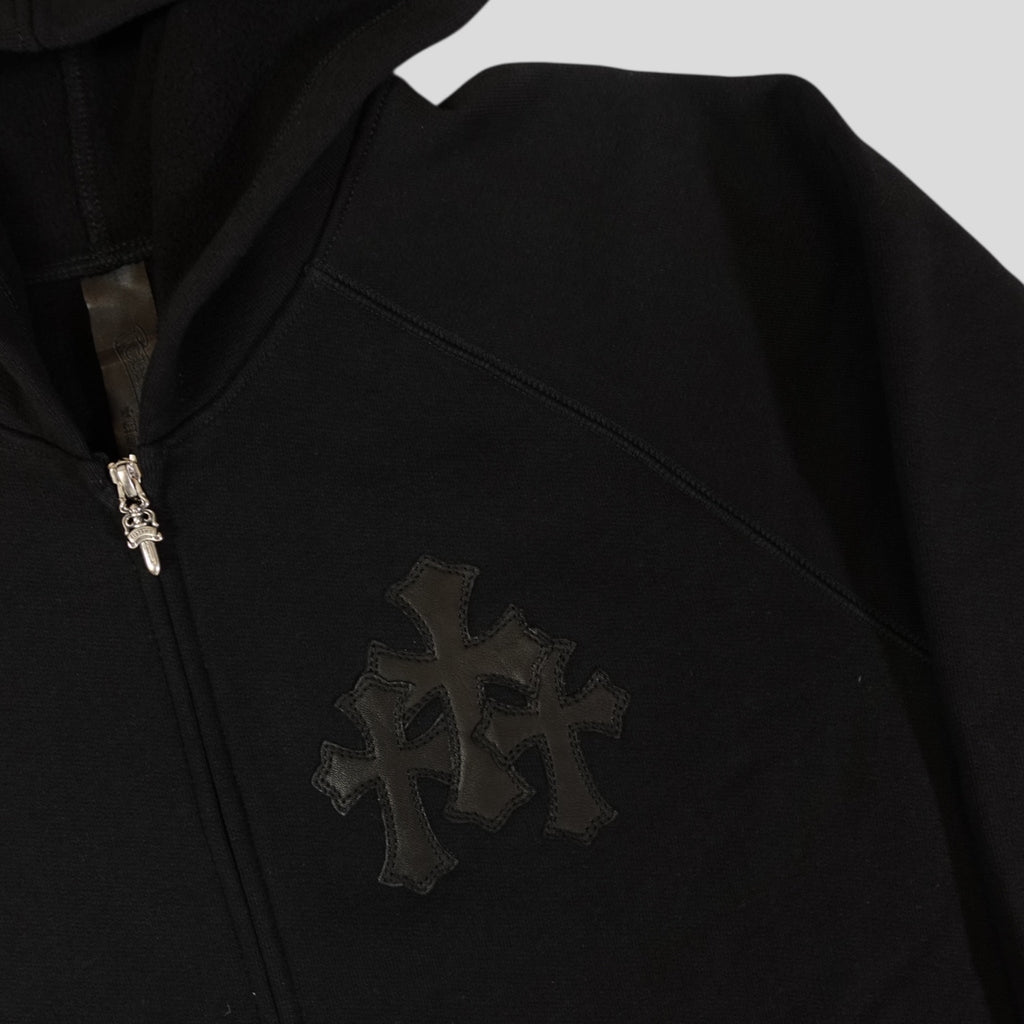Chrome Hearts Paper Jam Zip Up Hoodie in Black