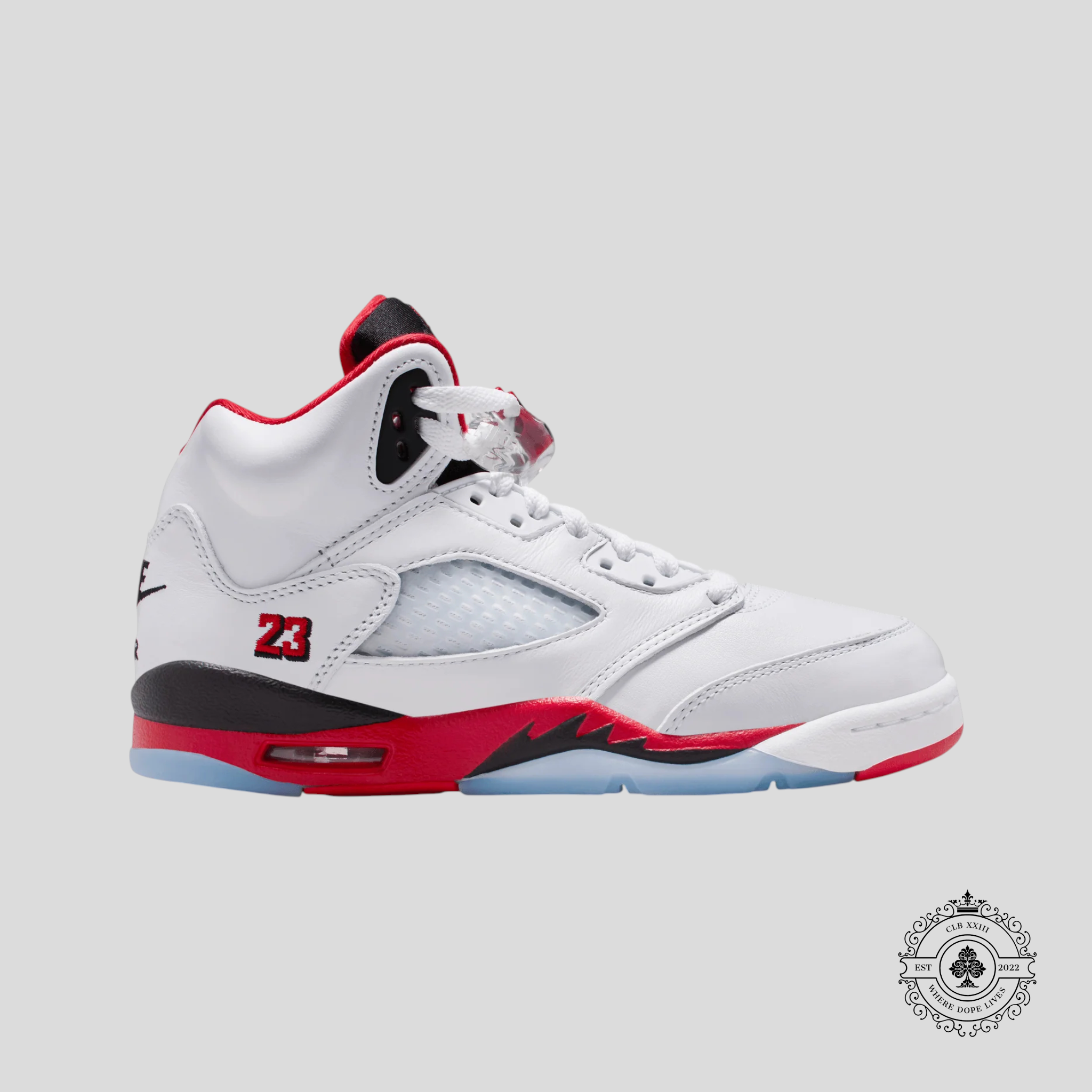 Air Jordan 5 Retro Fire Red Black Tongue 2025 GS