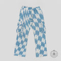 Amiri Ma Tapestry Cargo Flare Pants in Blue
