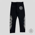 Chrome Hearts Horseshoe Logo Kids Leggings in Black/White