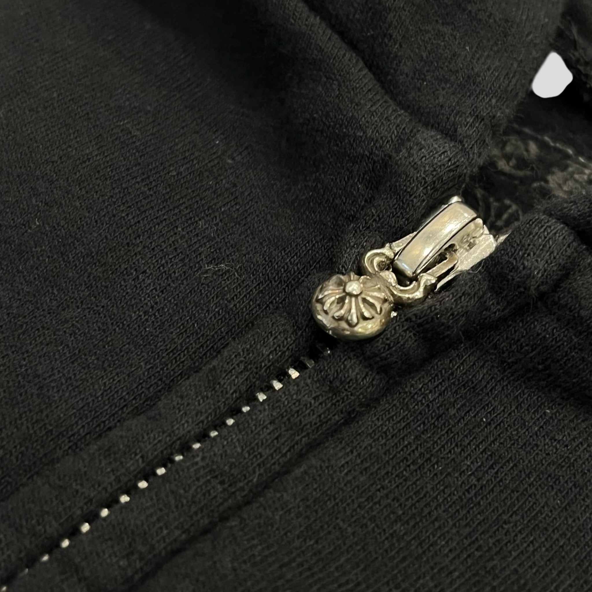 Chrome Hearts Scroll Logo Zip Up Kids Hoodie in Black/Pink